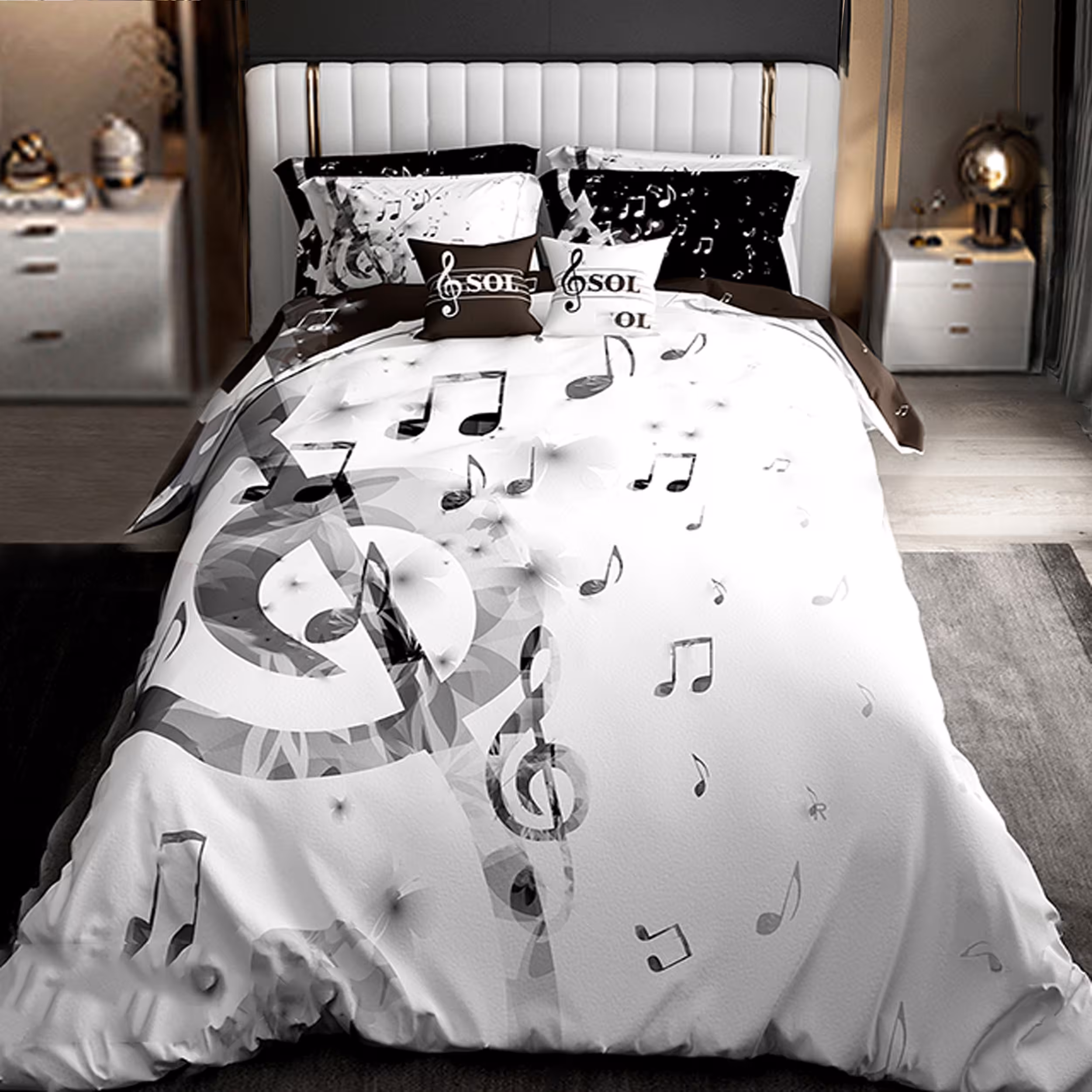 سرویس خواب دو نفره پارلاک دو رو طرح دار کد 105