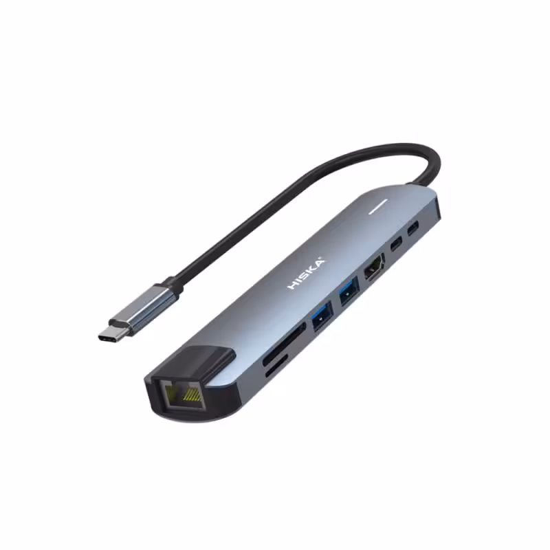 هاب 8 پورت USB-C هیسکا مدل HISKA HR-51
