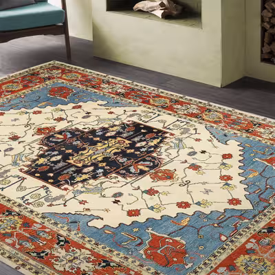 گبه دستبافت شش و نیم متری طرح قشقایی کد 564523r