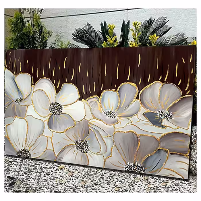  تابلو نقاشی اکریلیک مدل گل برجسته کد 0087 