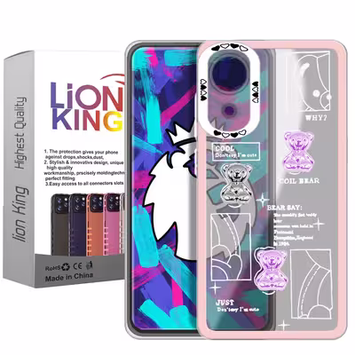 کاور لاین کینگ مدلBiدوخرس صورتی مناسب برای گوشی موبایل سامسونگ Galaxy A03 Core