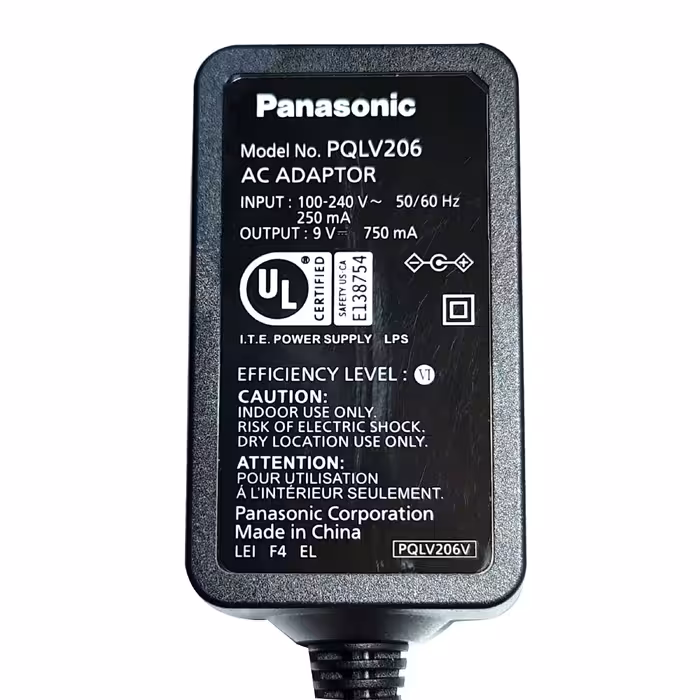 آدپتور 9 ولت 750 میلی آمپر پاناسونیک مدل PQLV206