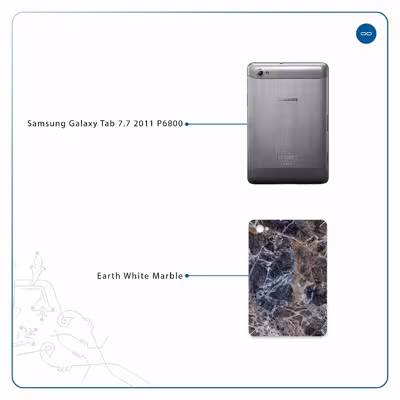 برچسب پوششی ماهوت مدل Earth-White-Marble مناسب برای تبلت سامسونگ Galaxy Tab 7.7 2011 P6800