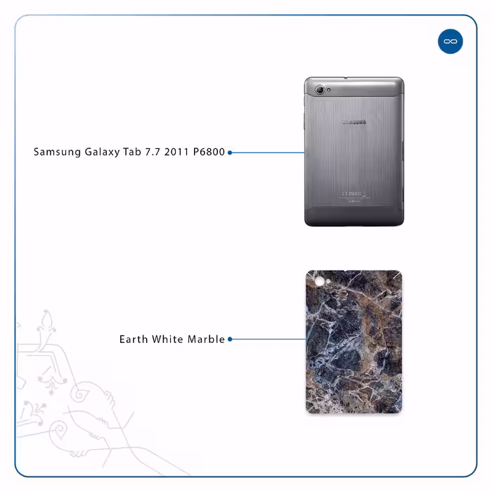 برچسب پوششی ماهوت مدل Earth-White-Marble مناسب برای تبلت سامسونگ Galaxy Tab 7.7 2011 P6800