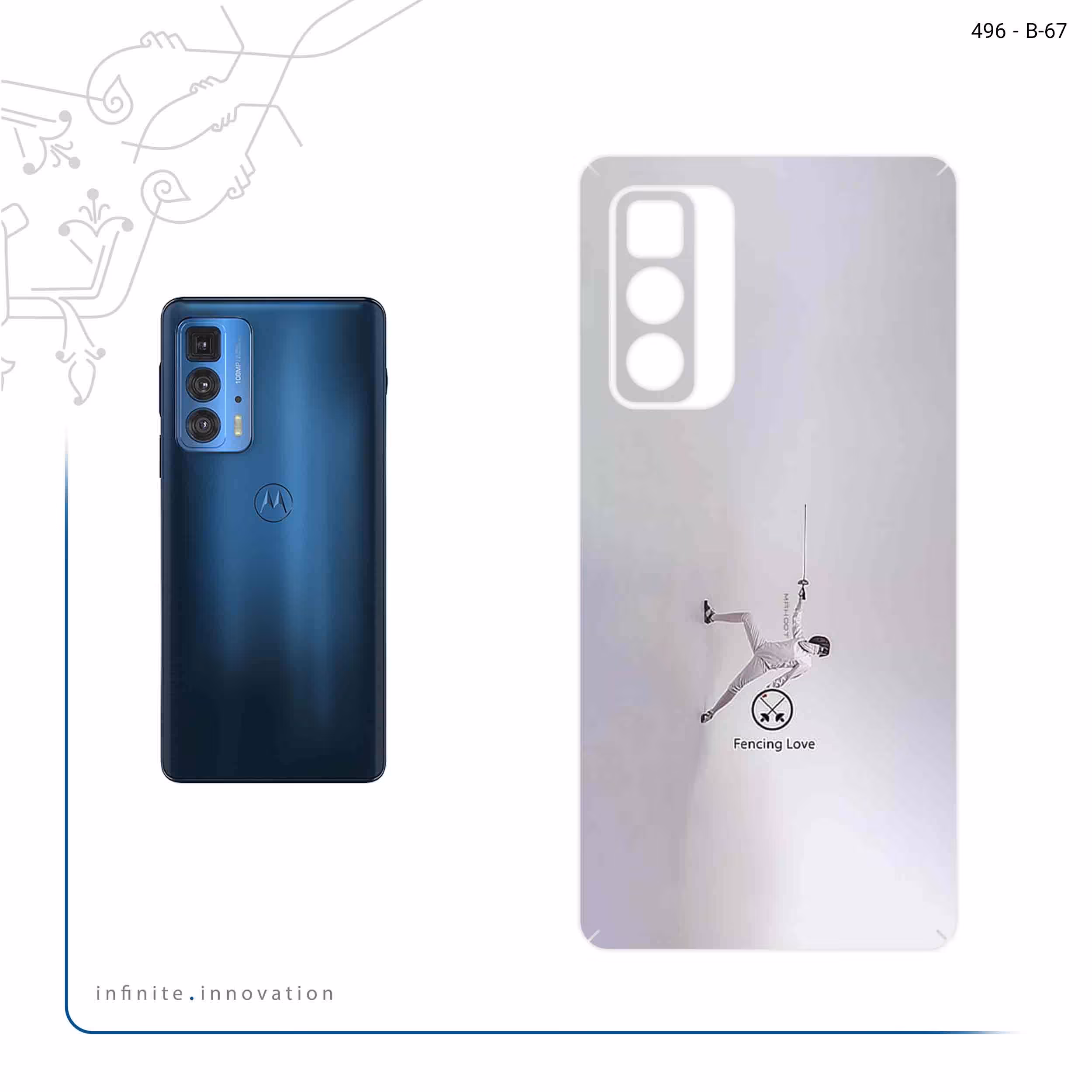 برچسب پوششی ماهوت مدل Fencing مناسب برای گوشی موبایل موتورولا Edge 20 Pro