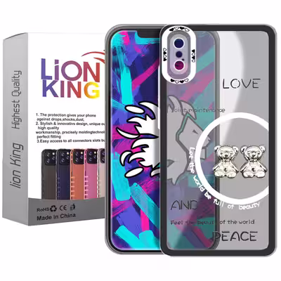 کاور لاین کینگ مدل دو خرسLOVE مناسب برای گوشی موبایل اپل iPhone X/Xs