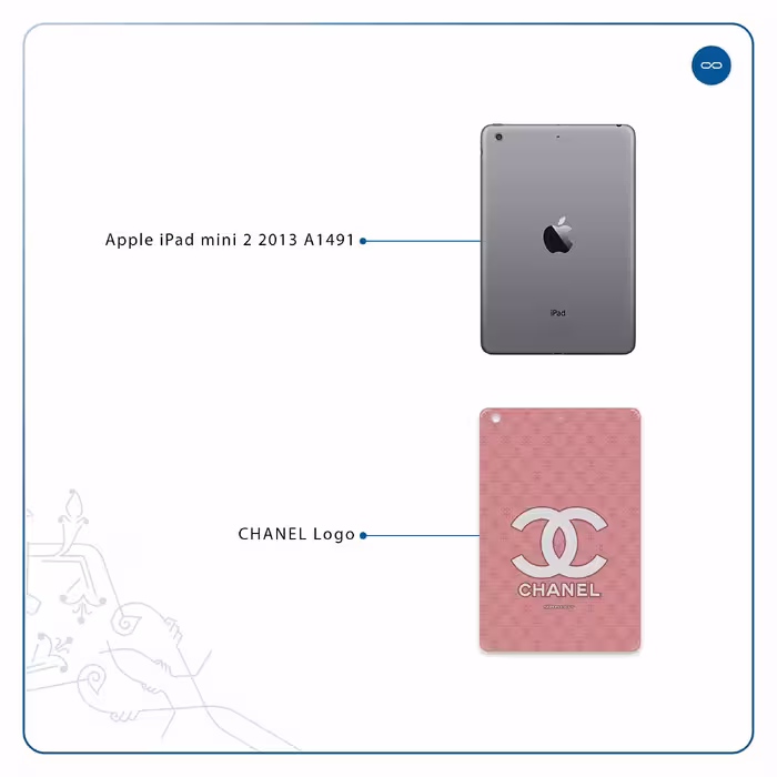 برچسب پوششی ماهوت مدل CHANEL-Logo مناسب برای تبلت اپل iPad mini 2 2013 A1491