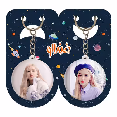 جاکلیدی خندالو مدل رزی بلک پینک کد 1440514409 مجموعه 2 عددی