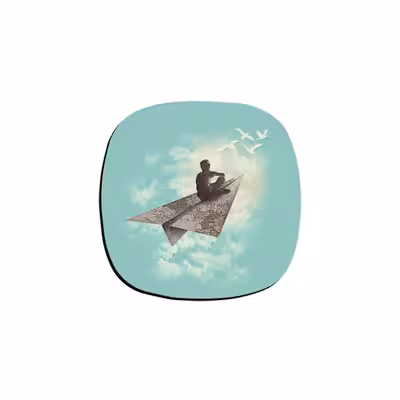 زیر لیوانی ترمه طراحان ایده مدل موشک کاغذی کد cfp032 بسته 6 عددی