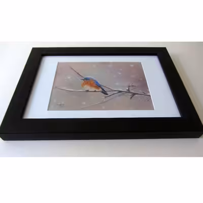 تابلوی نقاشی پاستل گچی طرح پرنده کد 0601