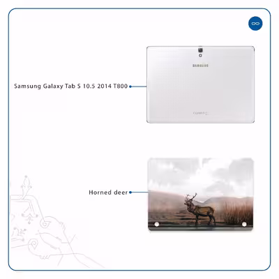 برچسب پوششی ماهوت مدل Horned Deer مناسب برای تبلت سامسونگ Galaxy Tab S 10.5 2014 T800