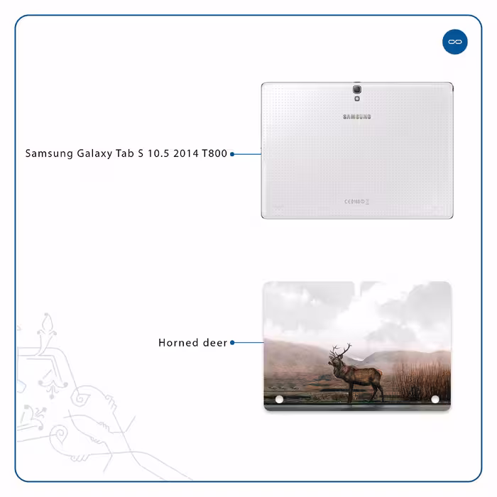 برچسب پوششی ماهوت مدل Horned Deer مناسب برای تبلت سامسونگ Galaxy Tab S 10.5 2014 T800