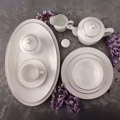 سرویس غذاخوری 102 پارچه چینی زرین ایران سری رادیانس مدل سمن درجه یک