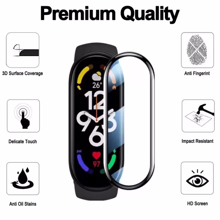 محافظ صفحه نمایش سوپرسی مدل SPW مناسب برای ساعت هوشمند شیائومی MI band 7