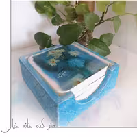 زیر لیوانی چوبی آبی 