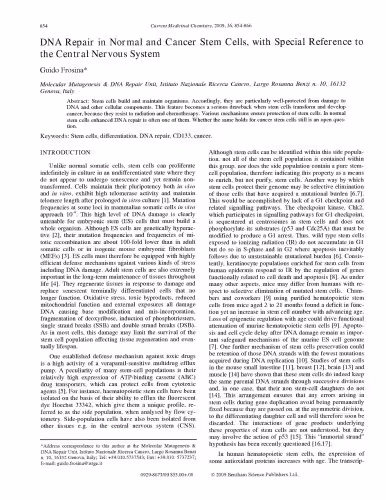 خرید و دانلود نسخه کامل کتاب DNA Repair in Normal and Cancer Stem Cells, with Special Reference tothe Central Nervous System (Article)