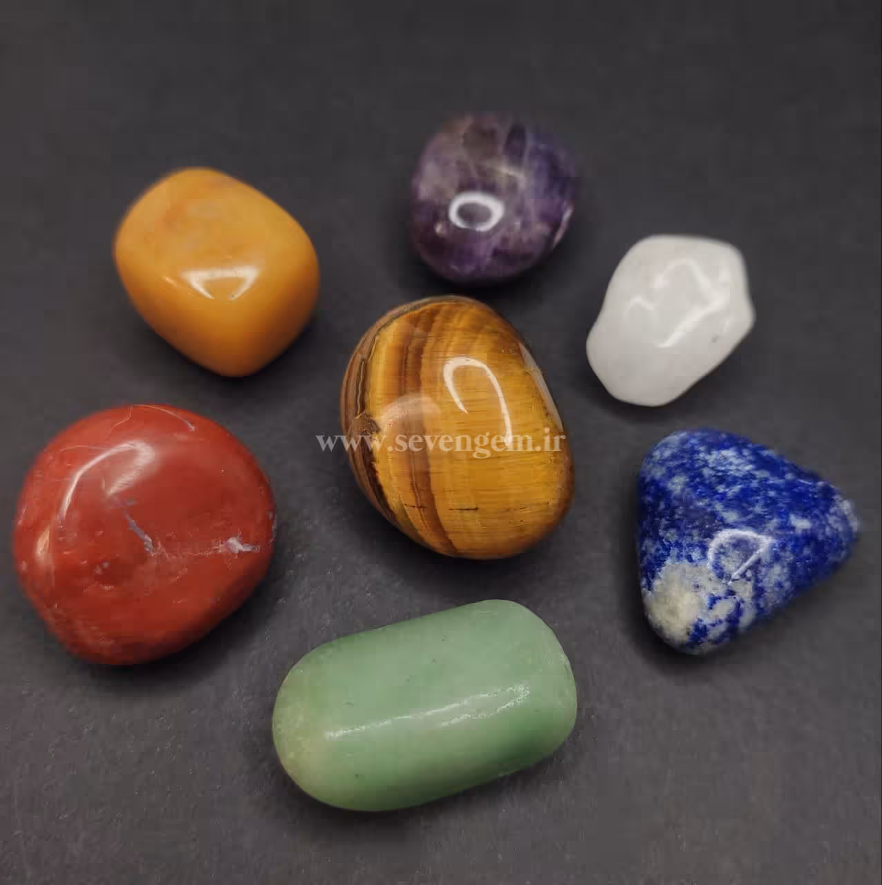 پک 87 گرمی تامبل سنگهای هفت چاکرا (کد49)