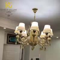 لوستر عاجی مورانو طرح نئوکلاسیک شیک (8 شاخه)