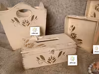 سطل و جادستمالی طرح برجسته چوبی کد 10961