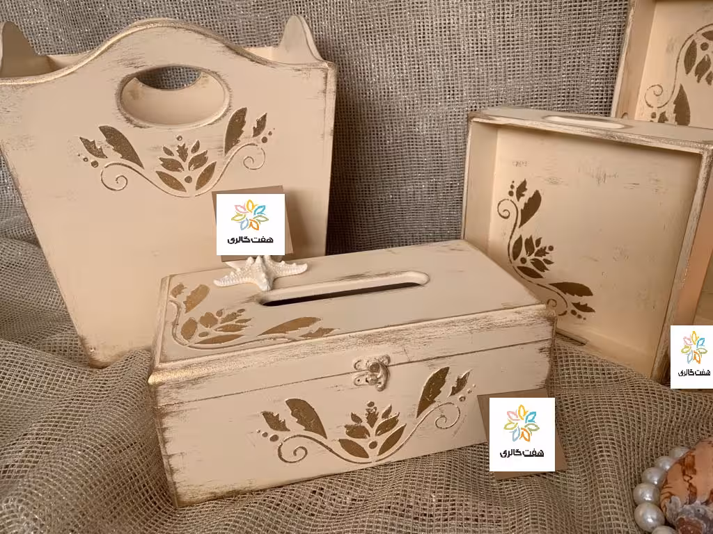 سطل و جادستمالی طرح برجسته چوبی کد 10961