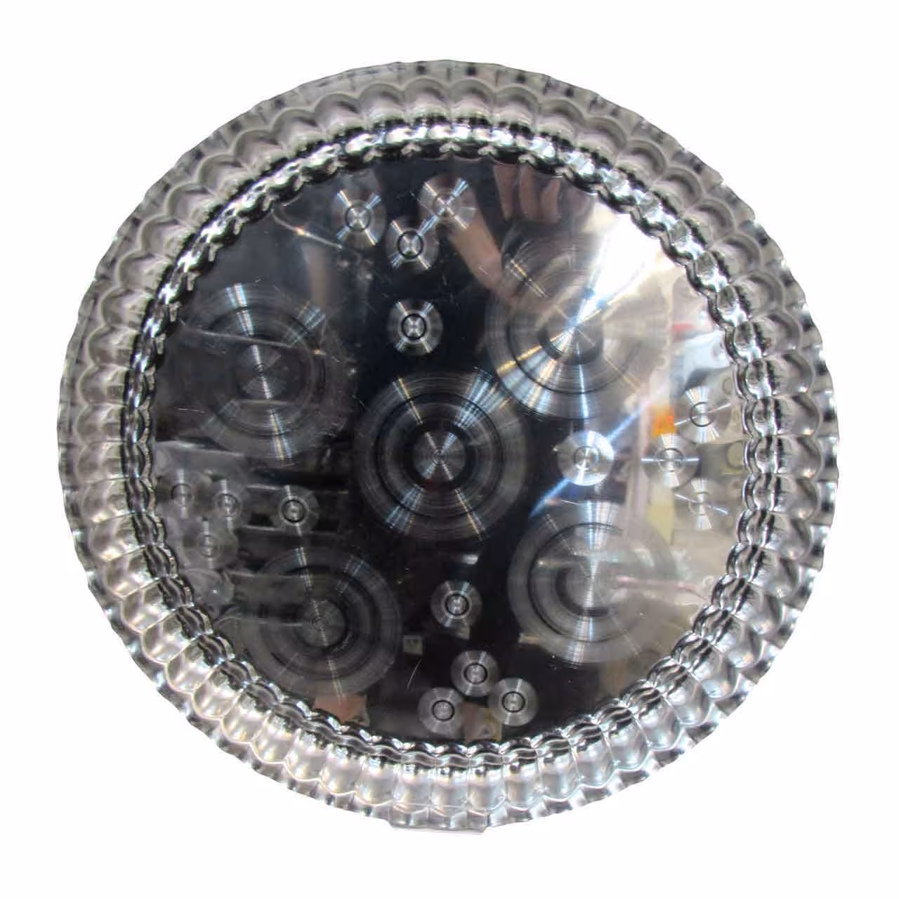 سینی استیل گرد لب کنگره سایز 6
