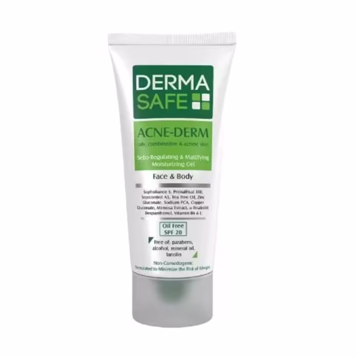 کرم ژل مرطوب کننده فاقد چربی درماسیف مدل Acne Derm مناسب پوست چرب و آکنه ای حجم 40 میل