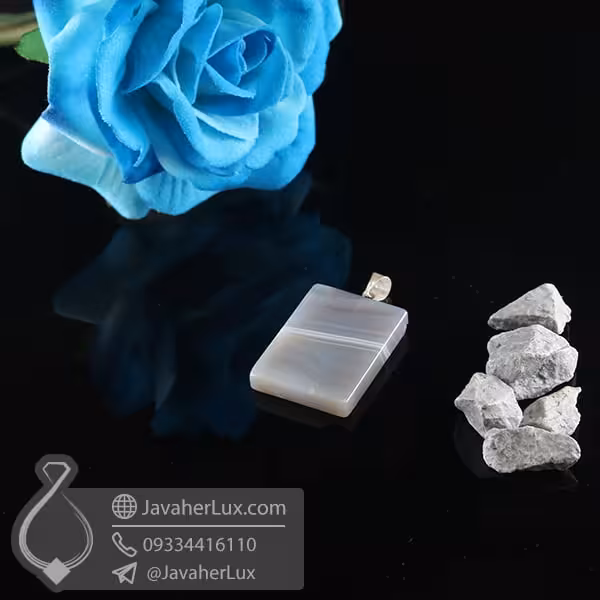 گردنبند سنگ عقیق سلیمانی _ کد : 400736