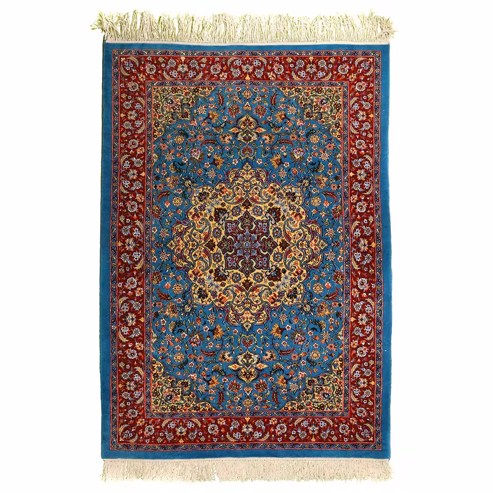 فرش دستبافت دو متری اصغهان طرح لچک ترنج