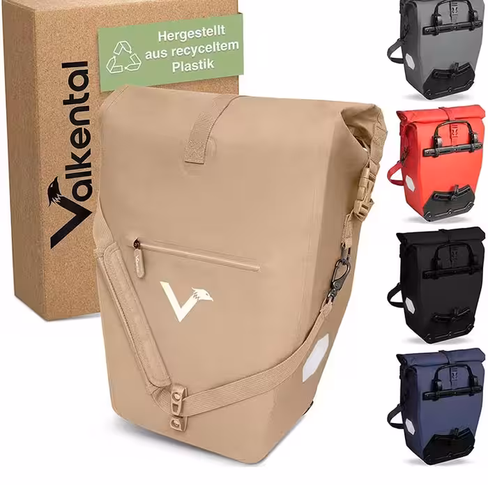 کیف دوچرخه 2 در 1 سازگار با آب و هوای مختلف 100٪ ضد آب محفظه های کاربردی زیادی – حجم 23-28 لیتر با محفظه لپ تاپ Valkental