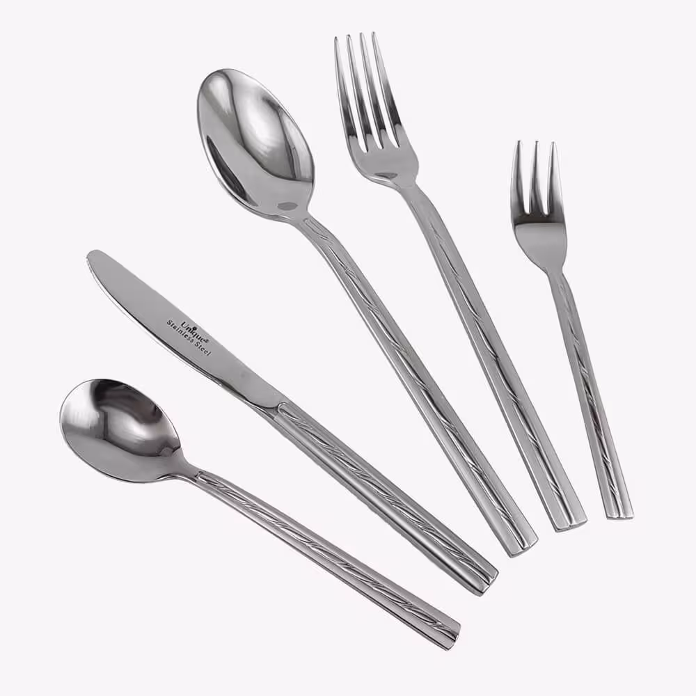 سرویس کیفی 129 پارچه قاشق و چنگال یونیک 5822 (خارجی 4.5 میلیمتری)