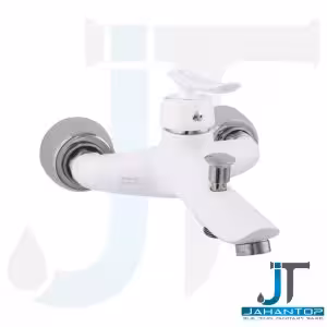 شیر حمام اهرمی سفید کروم آریانا (مدل کارون)