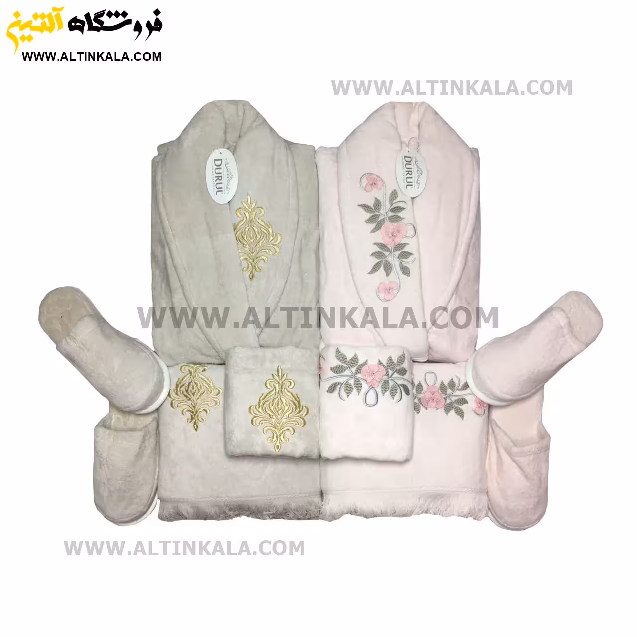 سرویس حوله عروس و داماد 10تکه گلدوزی DURUL