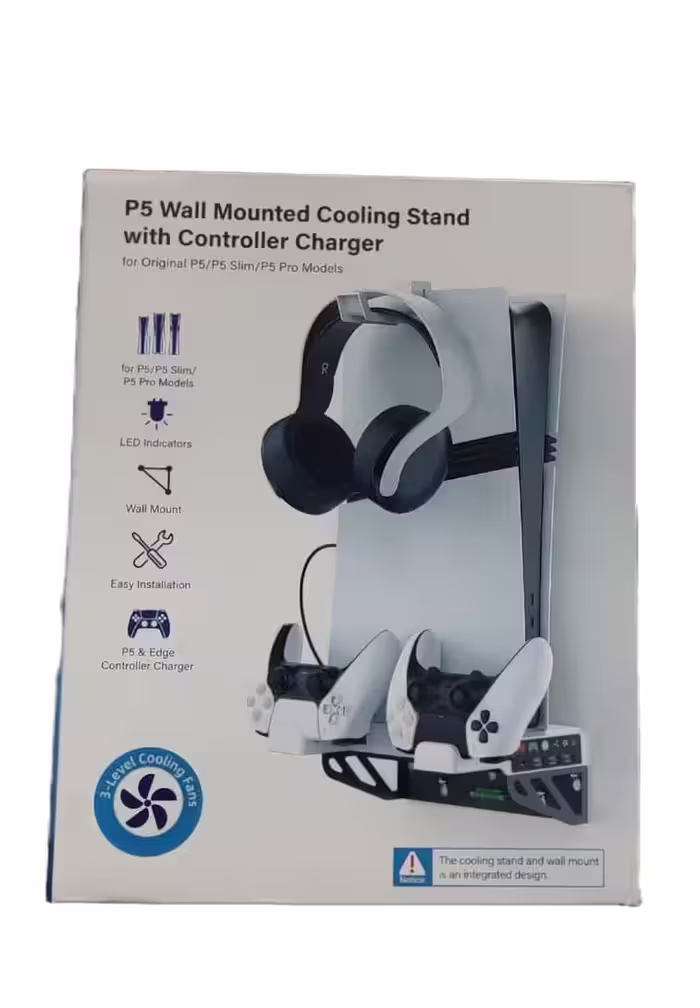 استند دیواری خنک کننده با شارژر کنترلر پلی استیشن 5|PS5 Wall Mounted Cooling Stand