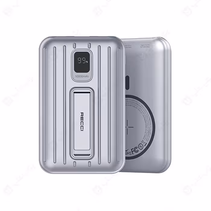 پاوربانک 10000mAh وایرلس شارژ و هولدر موبایل رسی مدل RPB-P23