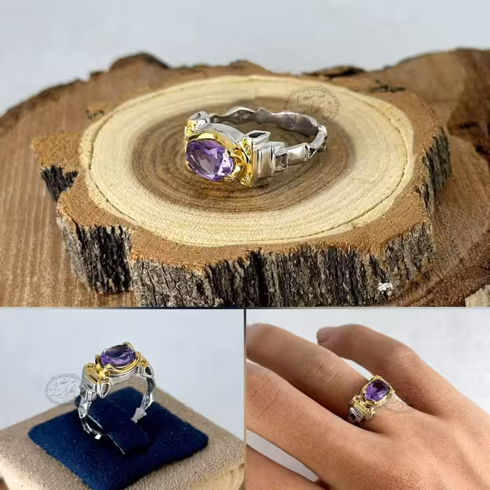 انگشتر آماتیتست معدنی اصل