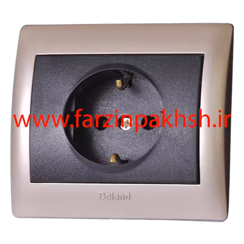 پریز ارت محافظ دار با پایه سرامیکی توکار دلند مدل آریا با قاب رنگی