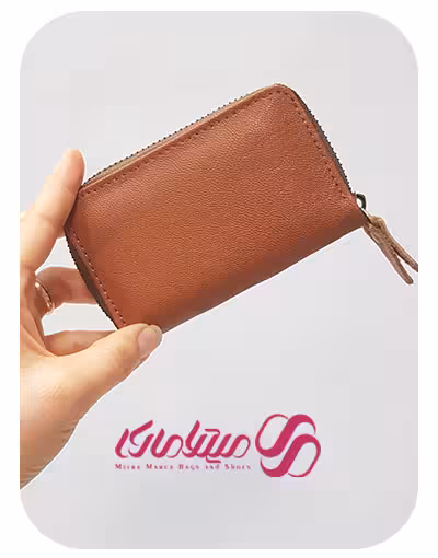 کد 1337 کیف کارت چرم طبیعی دور زیپ