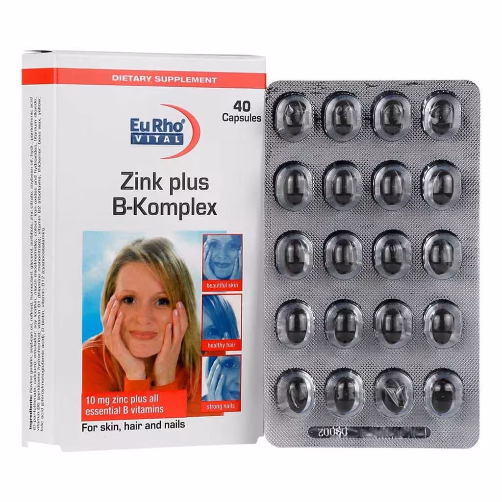سافت ژل زینک پلاس ویتامین ب کمپلکس یوروویتال 40 عدد | Eurho Vital Zink Plus B Complex