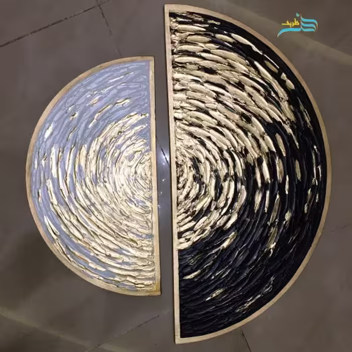تابلو نیم دایره موج بدون قاب ابعاد 70 در 50 سانتی متر