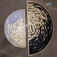 تابلو نیم دایره موج بدون قاب ابعاد 70 در 50 سانتی متر
