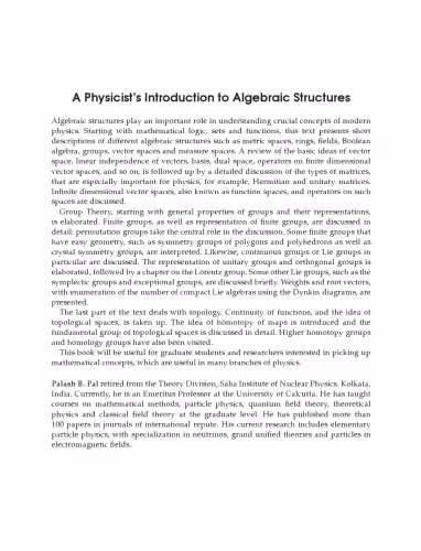 خرید و دانلود نسخه کامل کتاب A Physicist’s Introduction to Algebraic Structures: Vector Spaces, Groups, Topological Spaces and More
