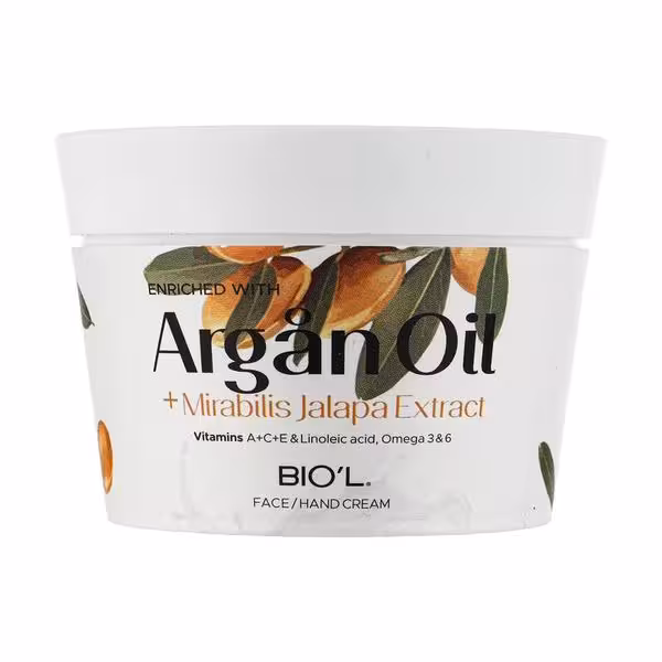 کرم دست و صورت کاسه ای Biol بیول مدل آرگان و لاله عباسی پوست خشک 200 میل