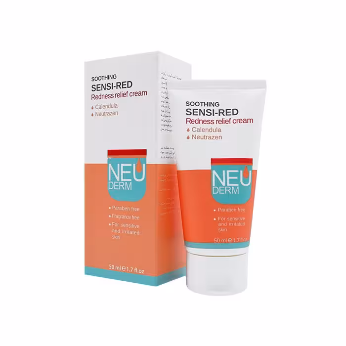 کرم ضد قرمزی سوتینگ سنسی رد نئودرم مناسب پوست های حساس و آسیب دیده 50 میلی لیتر