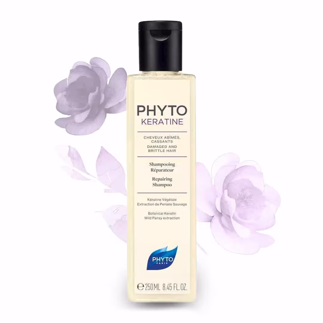شامپو فیتو PHYTO مدل فیتو کراتین اصل KERATINE حجم 250 میل | ترمیم کننده قوی فیبر مو، آبرسان