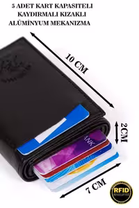 کیف پول و جا کارتی مردانه ضد سرقت ضد سرقت Rfid محافظ وگان - 2218