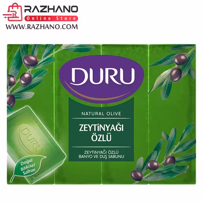 صابون دورو زیتون مدل DURU NATURAL OLIVE وزن 150 گرم بسته 4 عددی