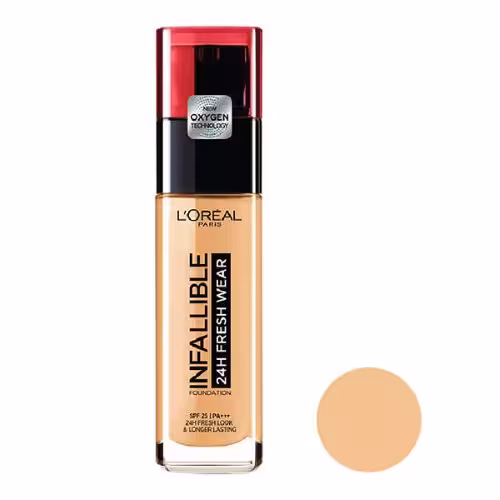 کرم پودر اینفائیبل اورآل رنگ نچرال رز شماره L&#039;OREAL INFAILLIBLE 24H FRESH WEAR 125 NATURAL ROSE