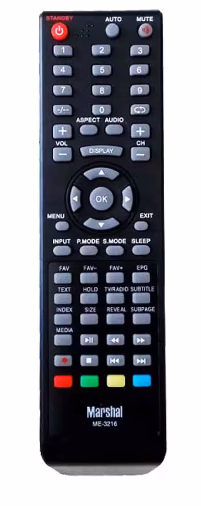 کنترل تلویزیون مارشال مدل ME-3216