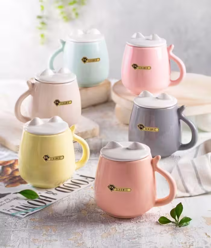 ماگ طرح گربه رنگی RK