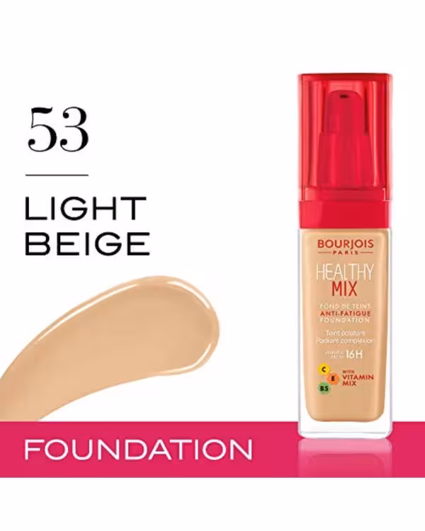 کرم پودر بورژوآ  Healthy Mix حجم 30 میل بسیار سبک و پوشش دهی بالا ساخت انگلستان